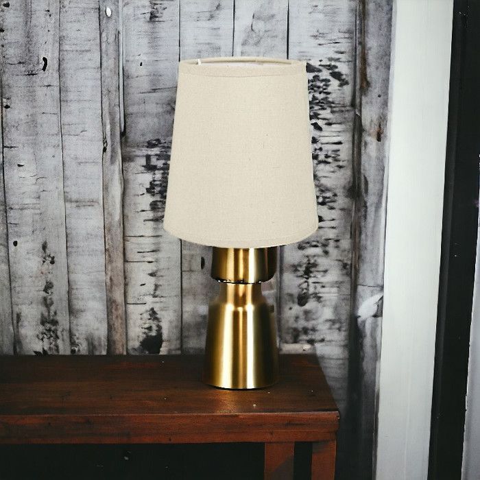 Lampenkap - Kegelvormig - Linnen/Beige - Voor lamp - 15x15x16cm - E14 fitting
