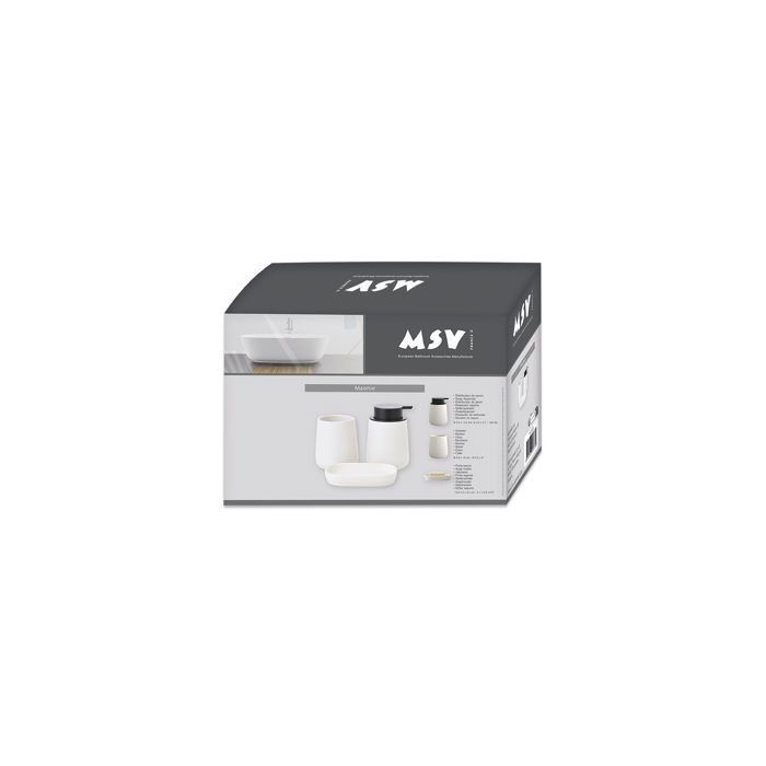 MAONIE Matte White Ceramic Bathroom Accessory Set of 3 MSV