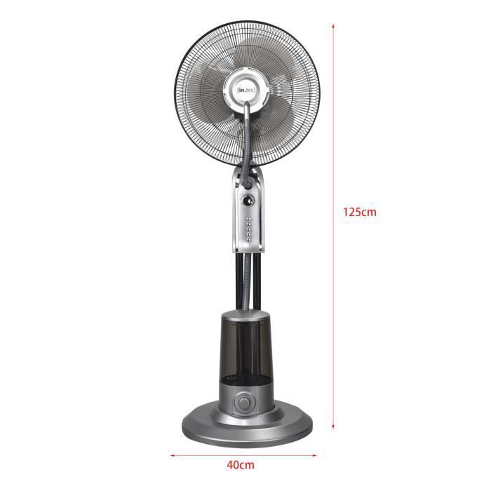 Umidificatore con ventilatore a piantana Ninove da 75 W in plastica argentata