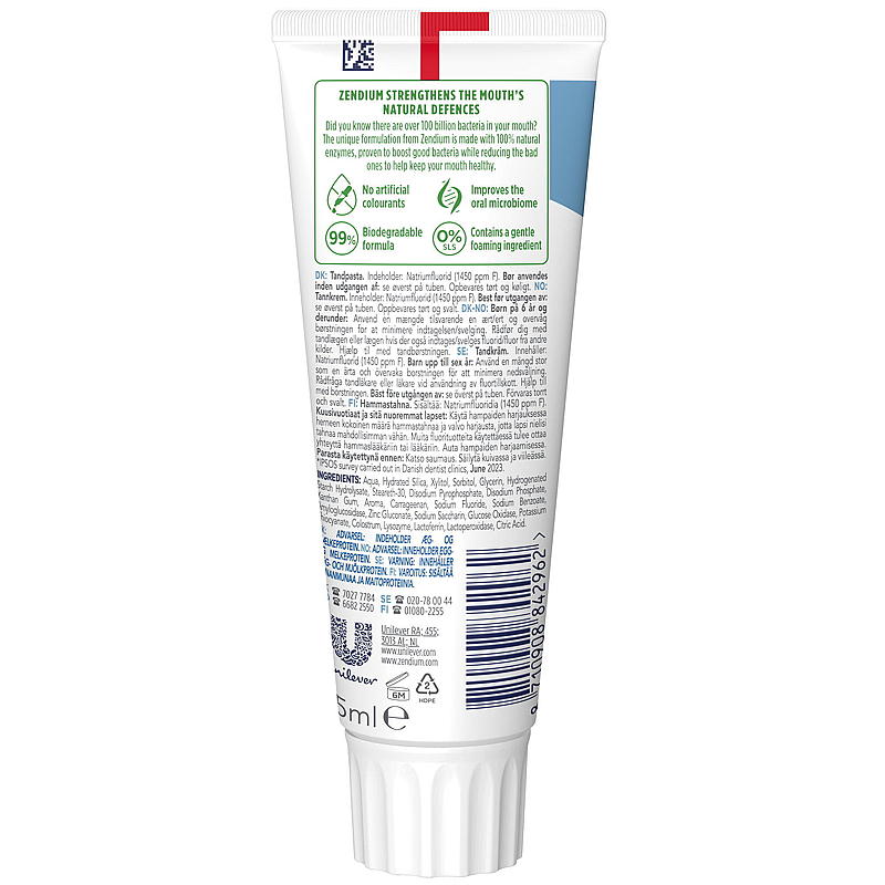 Zendium Tandkräm 75 ml Fresh White Zendium