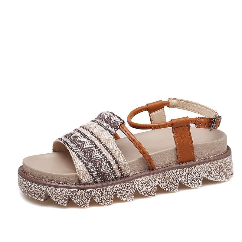 Summer New Ladies Flat Bottom Non slip Soft Bottom Women Roman Shoes Muffin Thick Bottom Ladies Sandals Fashion Casual
