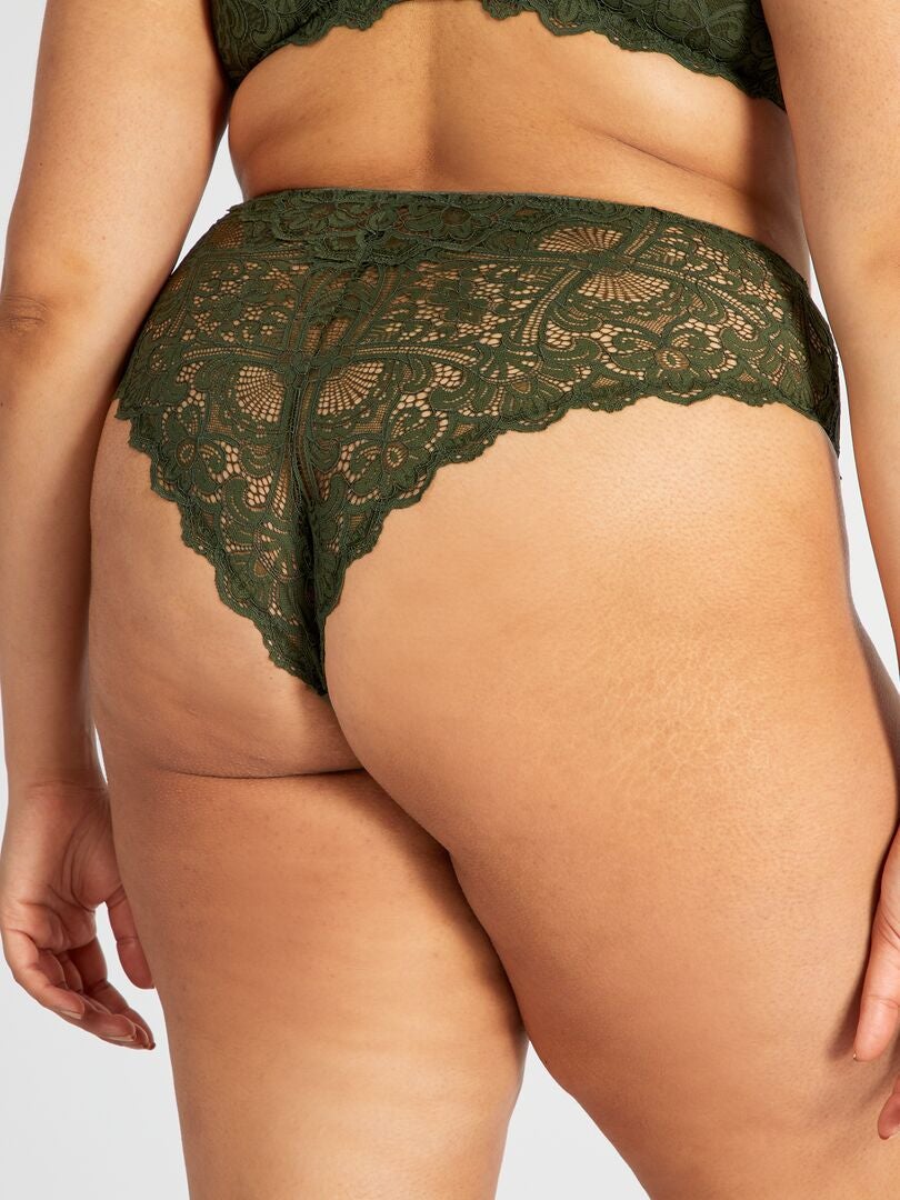 Koronkowe stringi Arabesque - ZIELONE