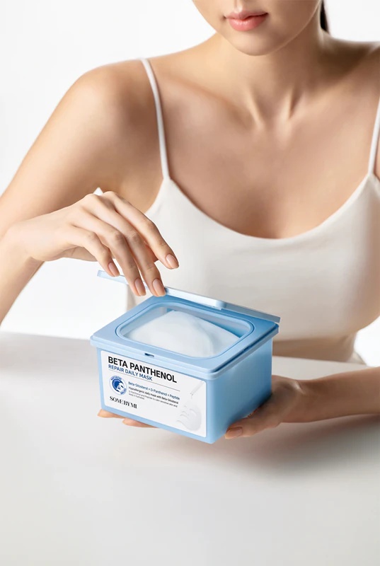 Pomirjujoča maska iz platna Some By Mi Beta Panthenol Repair Daily Mask, veliko pakiranje