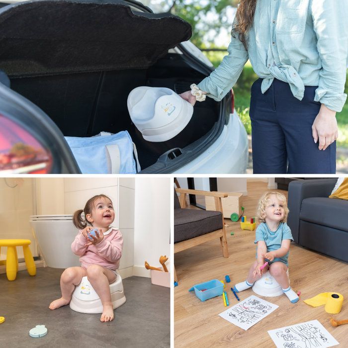 Badabulle - Baby Potty with Removable Bowl - Ergonomic Seat - Easy Cleaning - From 12 Months - Seagull