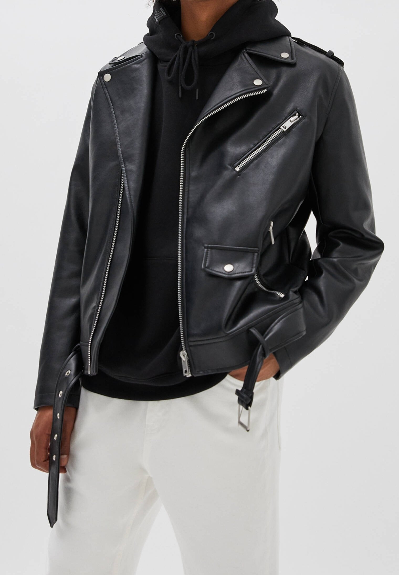 PULL&BEAR Kunstlederjacke - schwarz