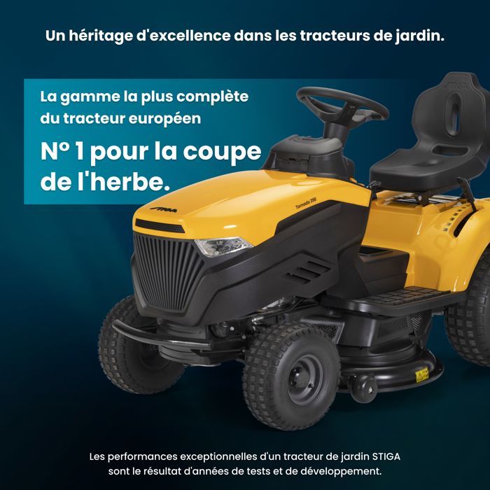 STIGA STIGA TORNADO 398 PETROL GARDEN TRACTOR, 432 CC, 98 CM DECK – HYDROSTATIC TRANSMISSION, SIDE DISCHARGE –