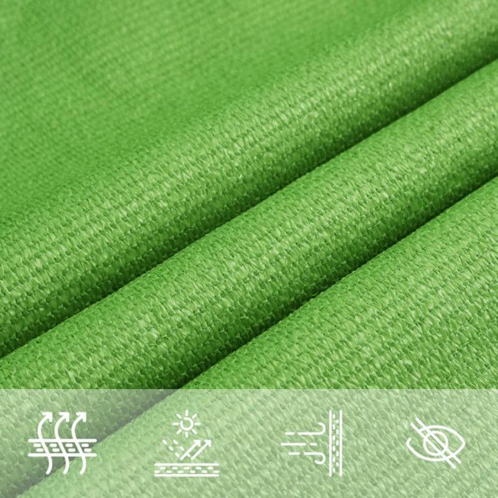 Vela de sombra rectangular VIDAXL - Verde claro - 160 g/m² - 2x5 m - Resistente a los rayos UV