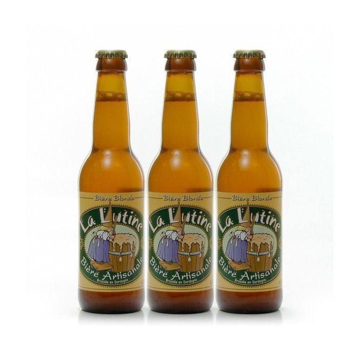 Lot de 3 Bières Blondes Artisanales du Périgord Brasserie La Lutine Bio 33cl