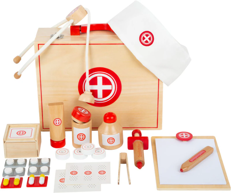 Conjunto de brinquedo de madeira 
