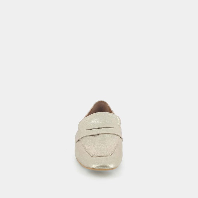 Mocassins  en cuir platine