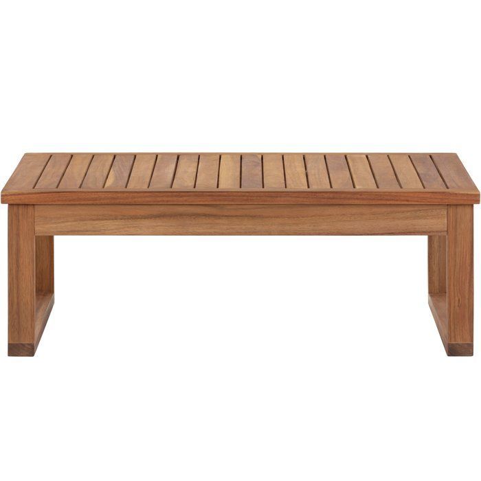 Set di mobili da giardino in legno di acacia certificato FSC - PALAWAN - Tavolo 80x55x29 cm - Beige - 4 persone