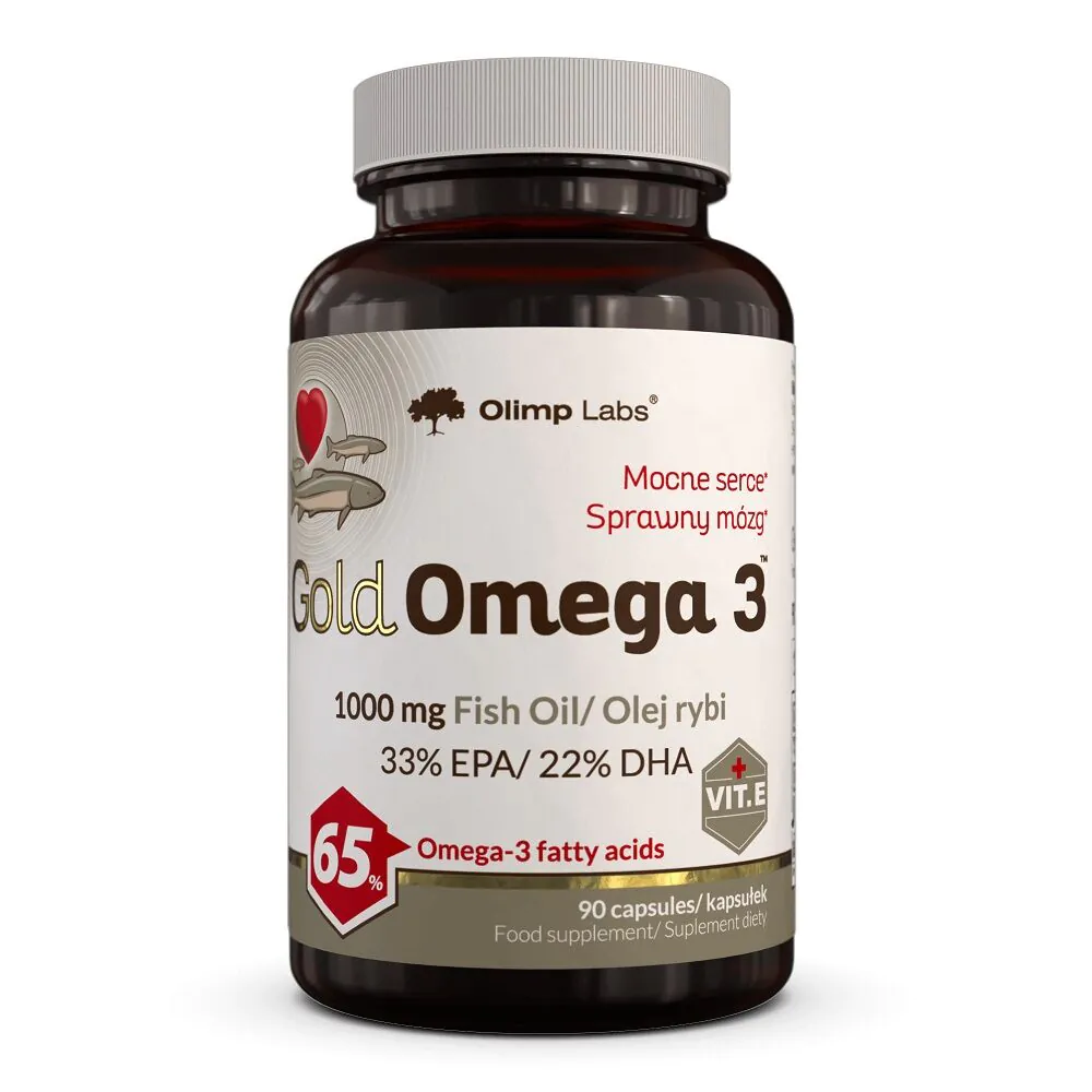 Olimp Gold Omega 3, Kwasy omega-3 z oleju rybiego, 90 Kapsułek