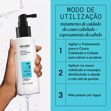 Nioxin Professionals Tratamiento para engrosar el cuero cabelludo y el cabello 3 Sérum ligero para cabello debilitado 100 ml