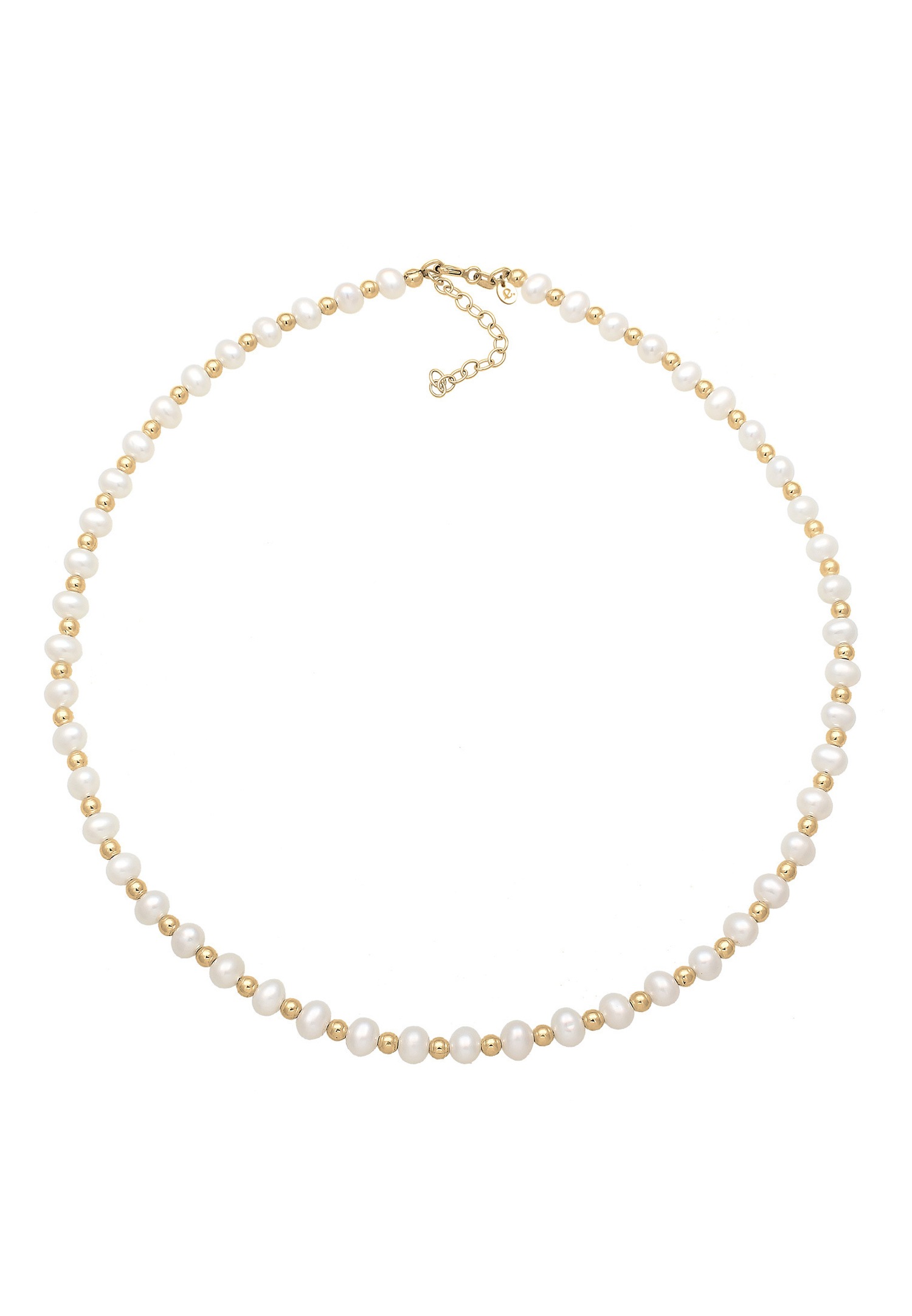 Elli PREMIUM Femmes Choker Élégant avec Perles de Culture d'Eau Douce en Argent Sterling 925 Plaqué Or