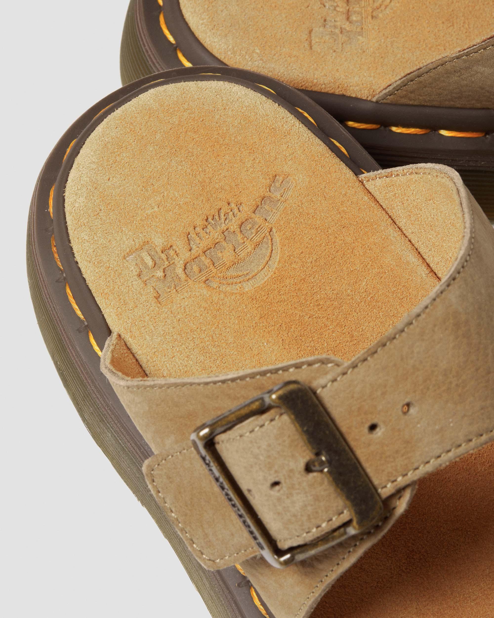 Josef Nubuck Leather Buckle Slide Sandals