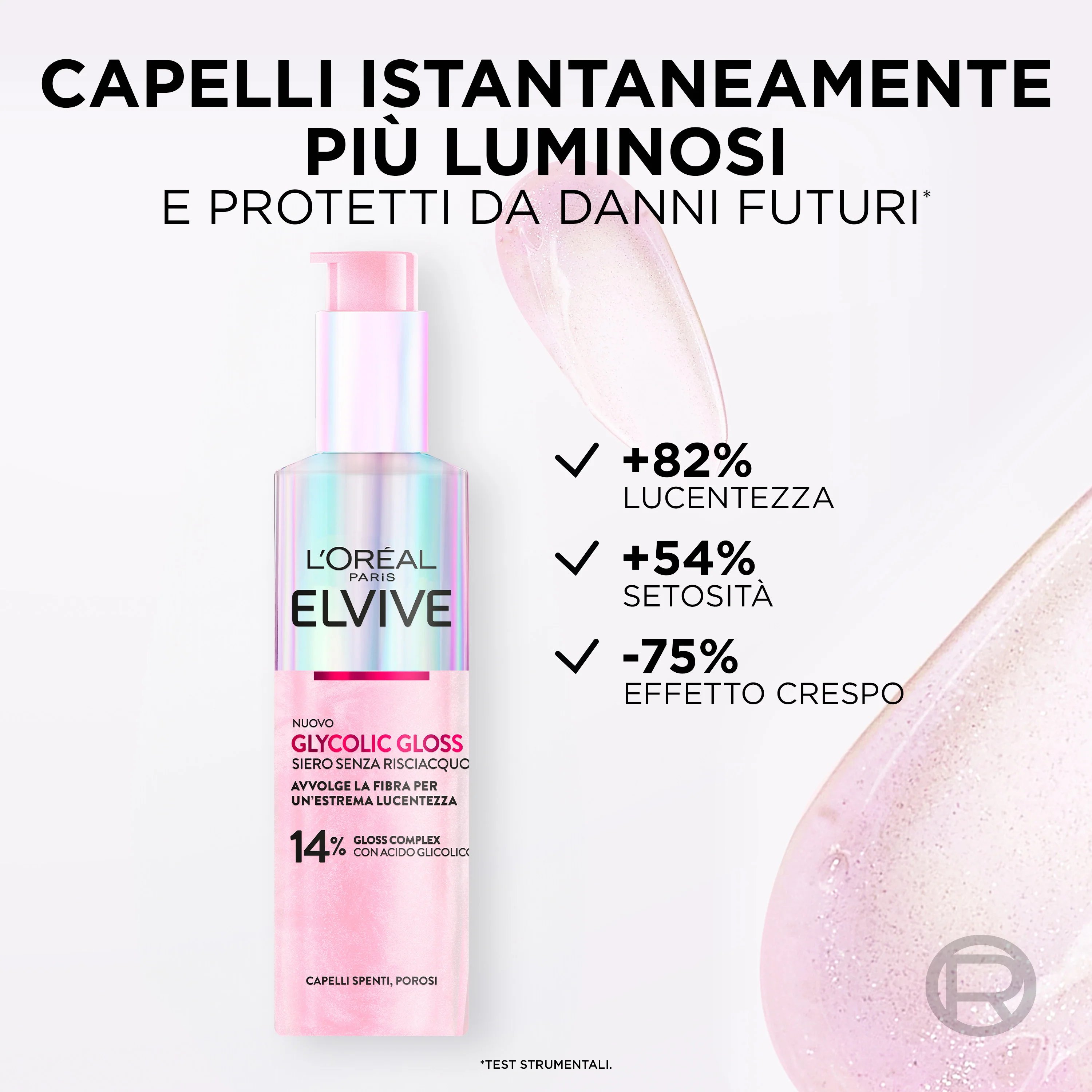 Elvive Glycolic Gloss Siero Senza Risciacquo con Acido Glicolico - Siero Capelli