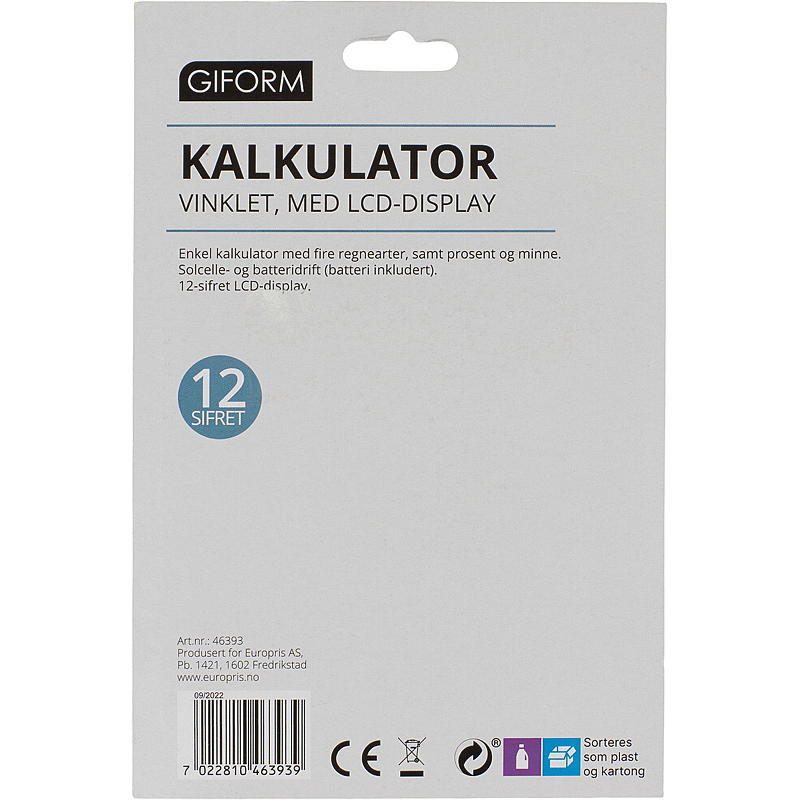 Calcolatrice Giform a 12 cifre Giform