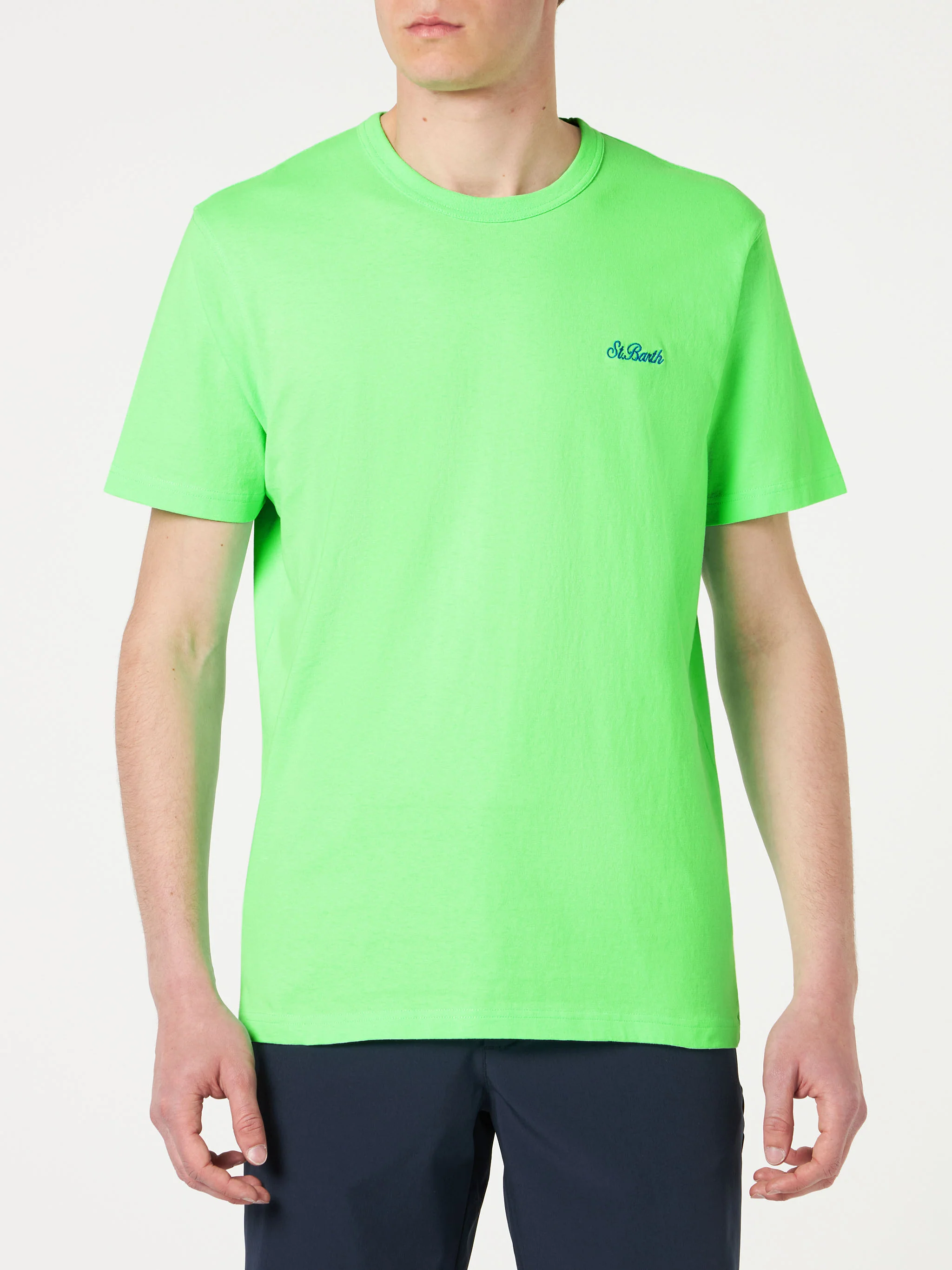 Grünes Herren-T-Shirt aus Baumwolle