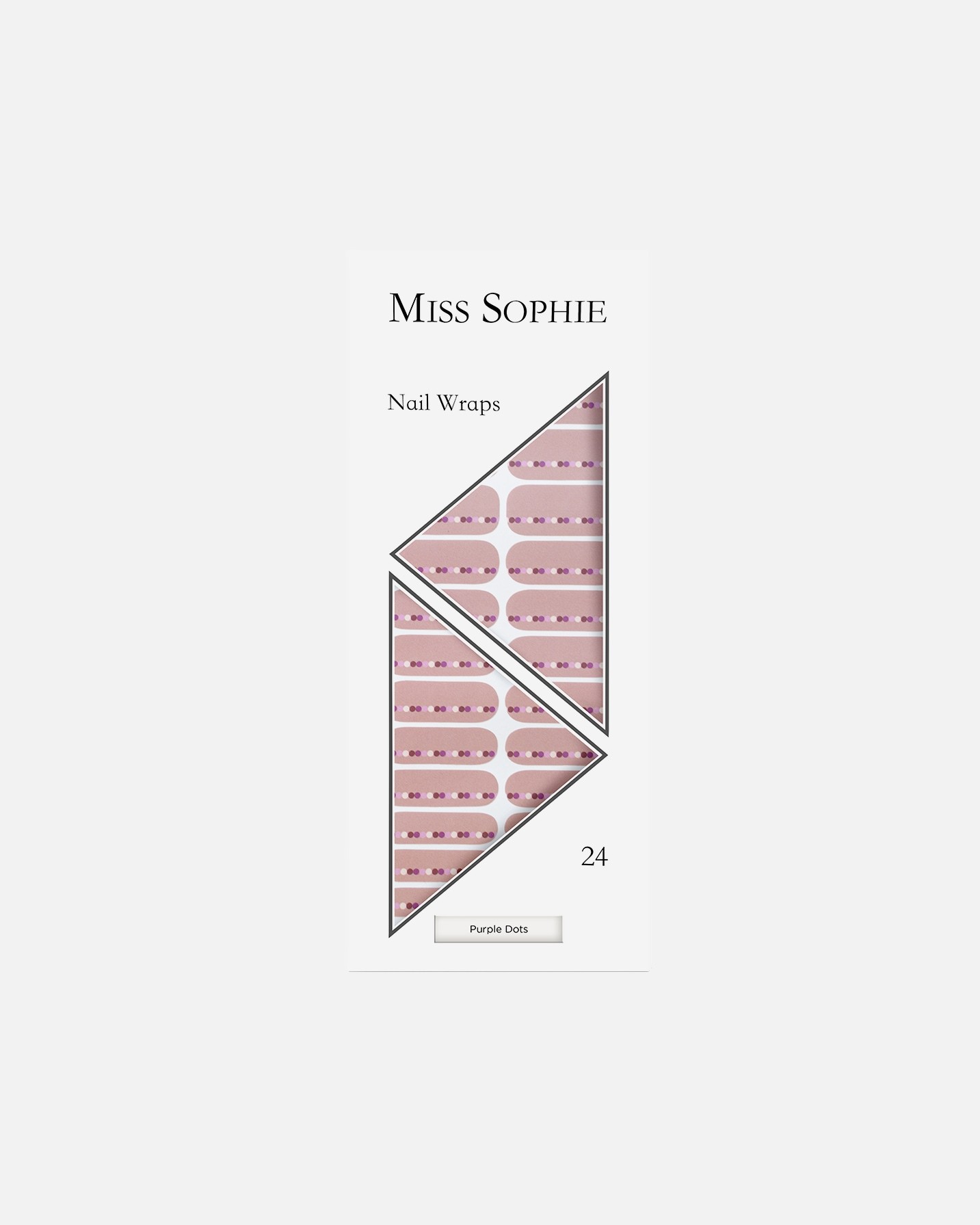 Miss Sophie nagų dizaino violetiniai taškeliai - 1 vnt.
