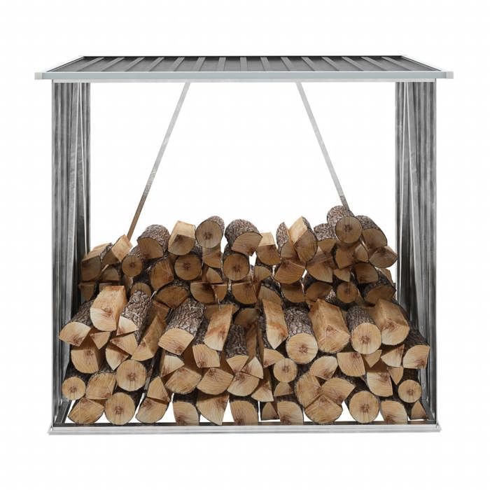 Houtopslagloods van gegalvaniseerd staal 163x83x154cm - VIDAXL