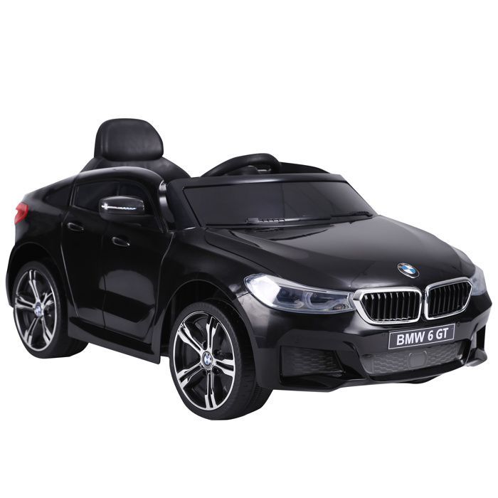 Electric car - HOMCOM - children's 6V 3 km/h sound and light effects remote control - PP - BMW 6 GT - black