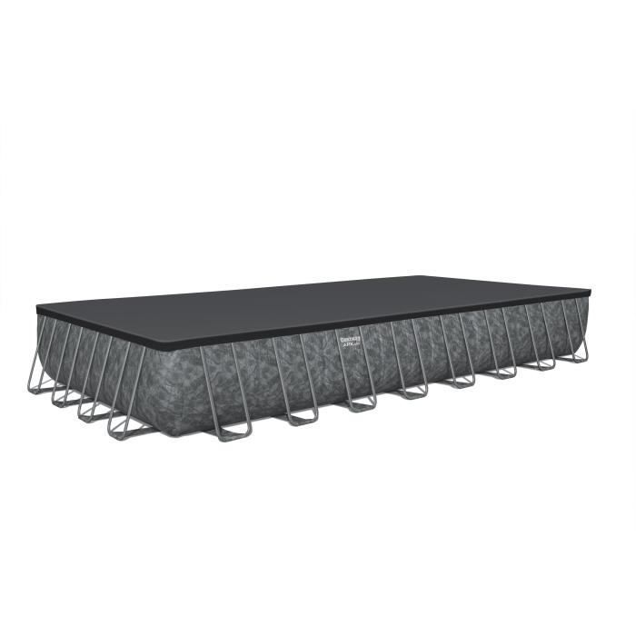 Kit piscine hors sol tubulaire BESTWAY - APX 365 - 956 x 488 x 132 cm - Rectangulaire (Filtre à sable, 500g polysphère, échelle, bâc