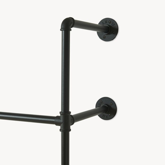 Kenävatka wall-mounted clothes rack, 222 x 296 x 31 cm, black