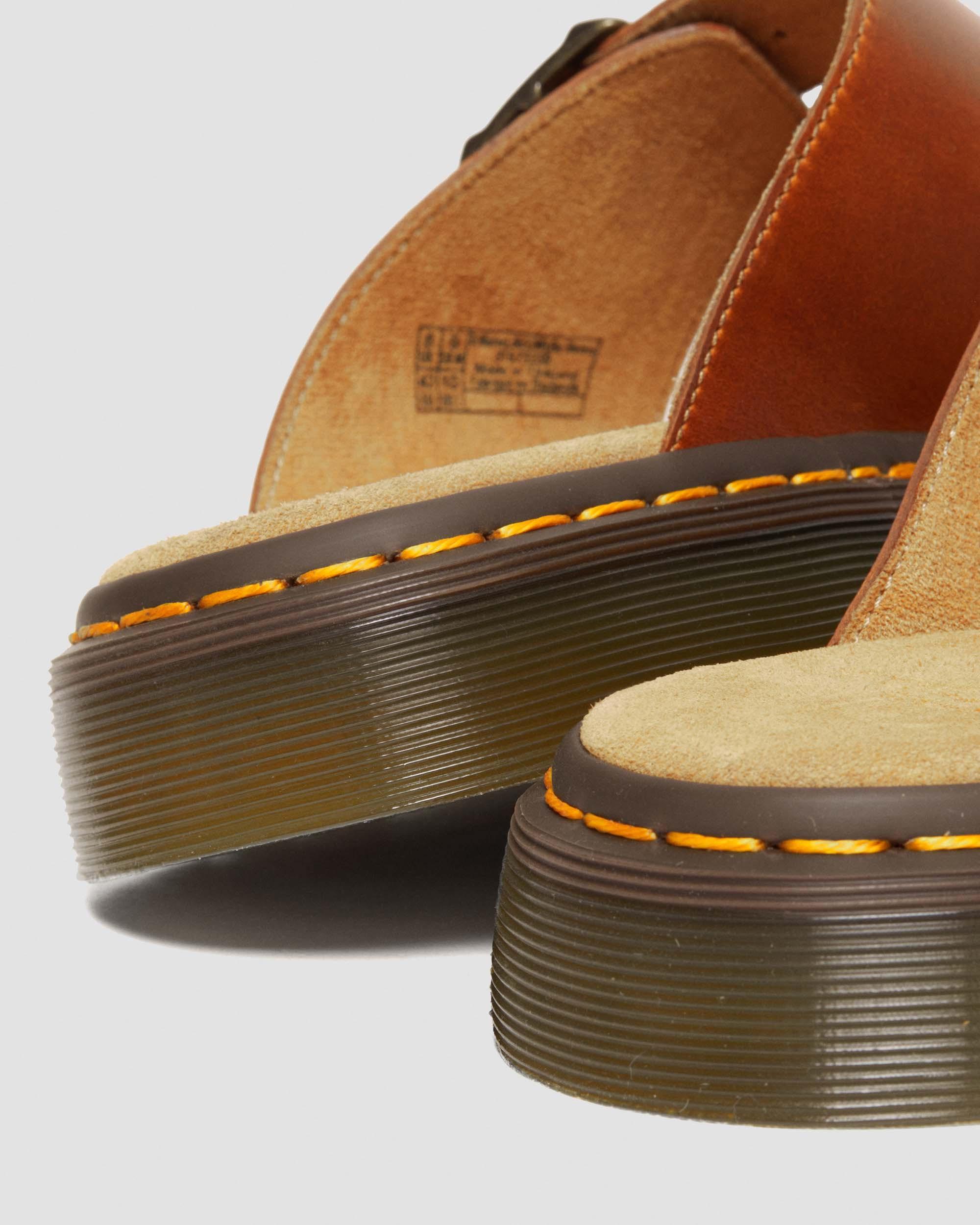 Josef Analine Leather Buckle Slide Sandals