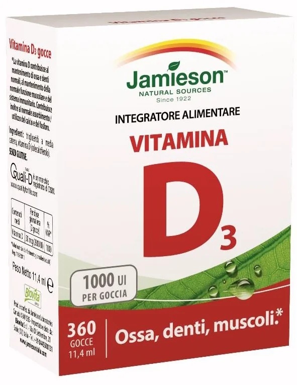 JAMIESON Gouttes de vitamine D Jamieson 11,4 ml Système immunitaire, os et muscles