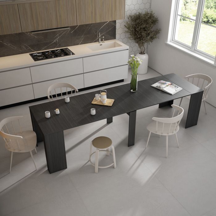 Table console extensible - SKRAUT HOME - RF2657 - 14 personnes - Noir