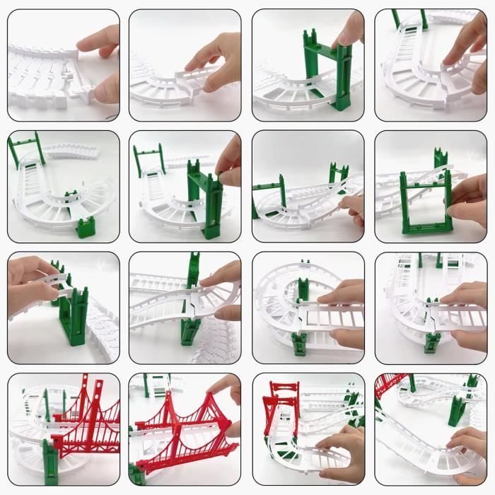 Conjunto de Trem Elétrico de Natal MARSEE - Kit de Trem com Vagões de Carga e Trilhos - Brinquedo Infantil