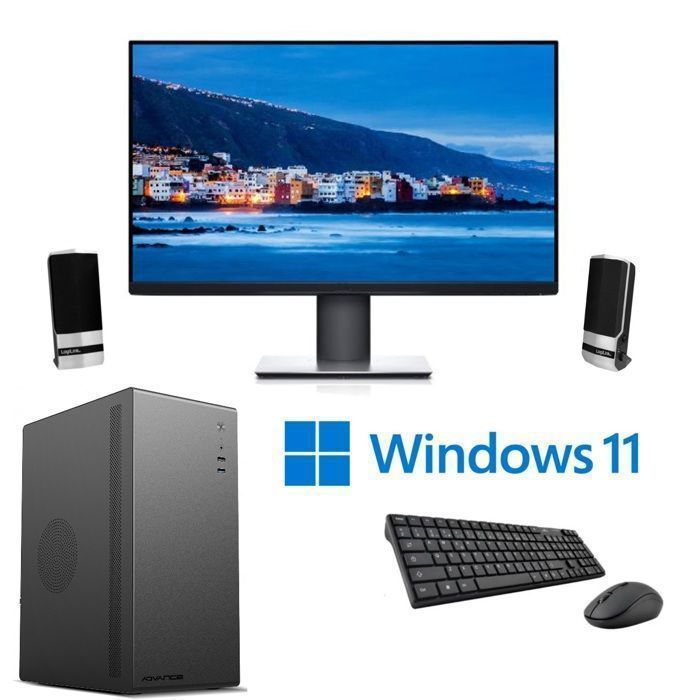 Complete desktop PC with Windows 11 - AMD Ryzen 3 - 240GB NVMe SSD - 16GB RAM + 24