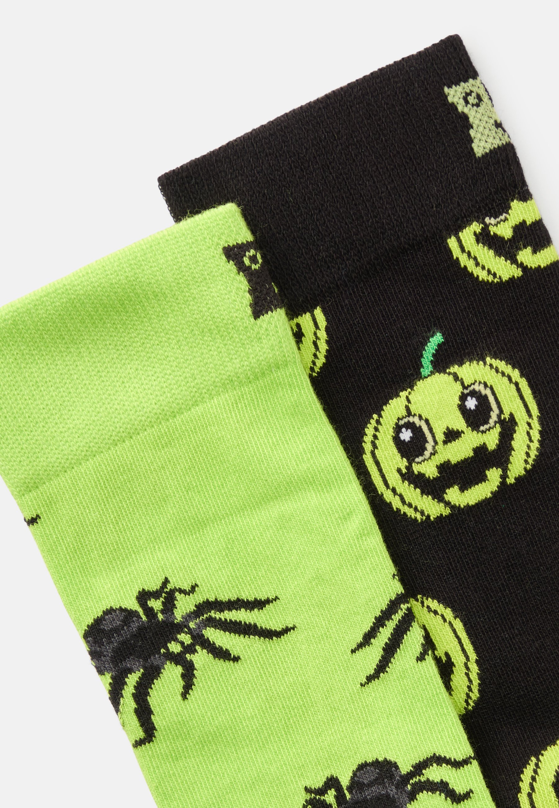 Chaussettes Happy Socks citrouille araignée unisexe, lot de 2 - vertes
