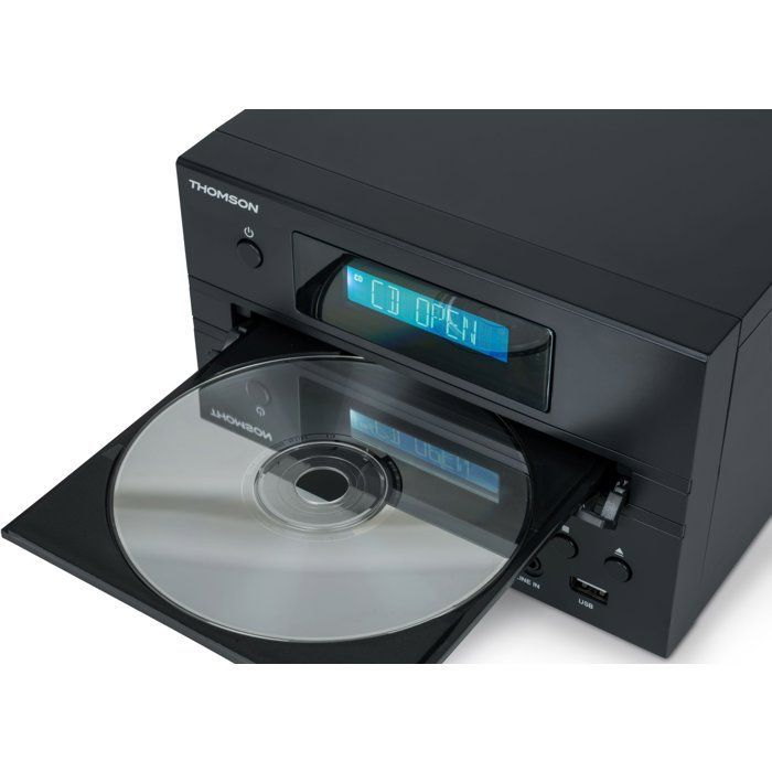 Micro sistema Hi-Fi - THOMSON - Bluetooth - Radio - CD - MP3 - USB - DAB - Legno e nero