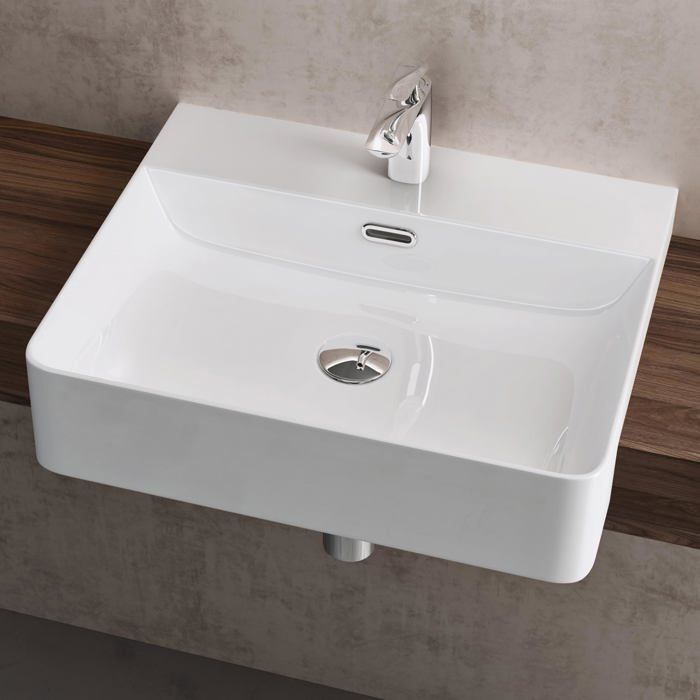 Lavabo rectangular de cerámica blanco para baño doporro Brüssel702 50,5x42,5x12,5cm