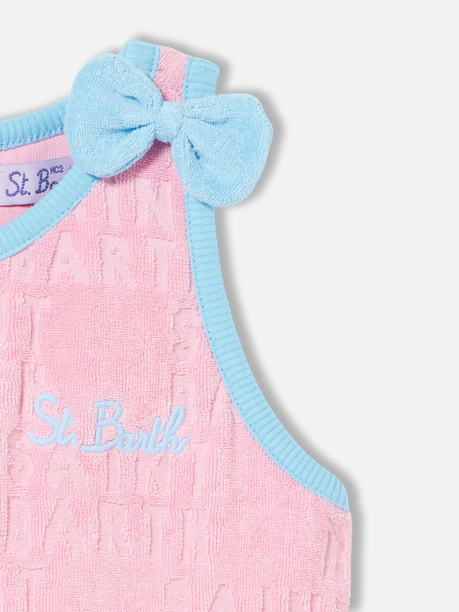 Tutina da bambina in spugna rosa