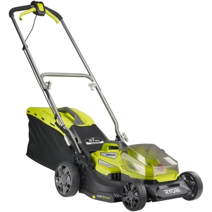 Cortacésped sin escobillas RYOBI de 18 V - Ancho de corte de 37 cm - Batería y cargador no incluidos - RY18LMX37A-0