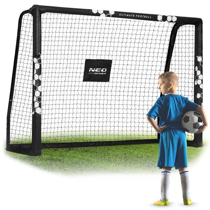 But de football - JANSHOP - 180x120x60 cm - Cadre en acier - Maille durable - Motif HEXAGON - Montage facile - Léger