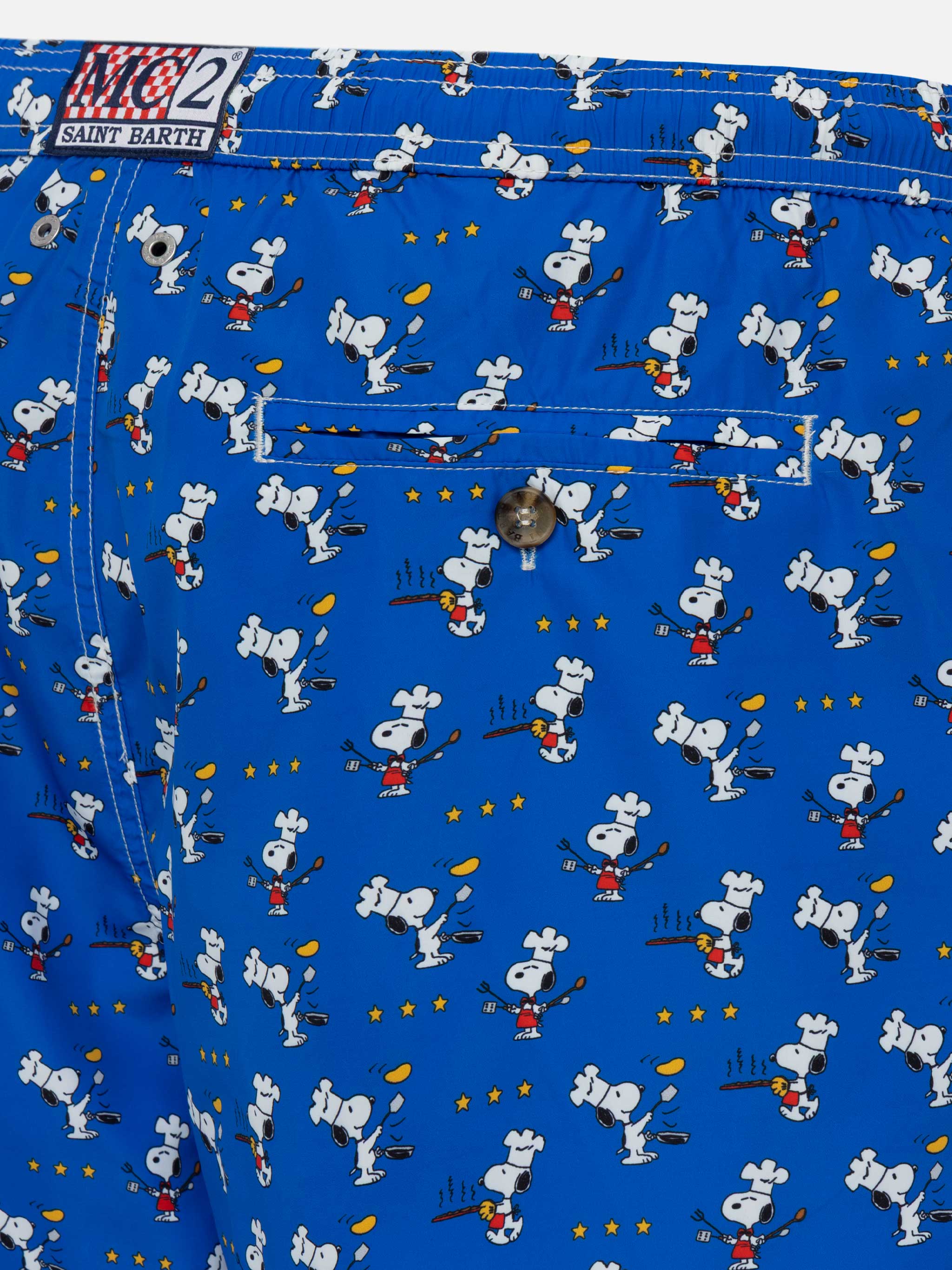 Zwempak van lichtgewicht stof met Snoopy chef-print | SNOO