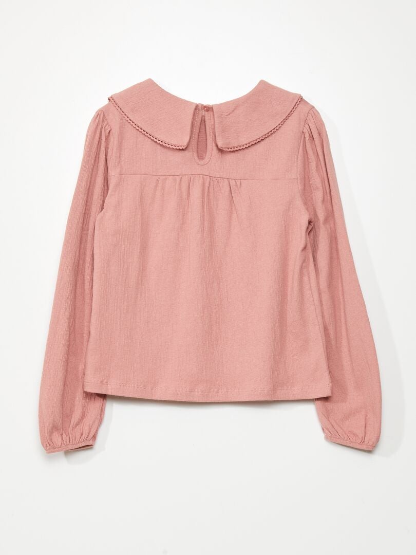 Camiseta con bordado - ROSA