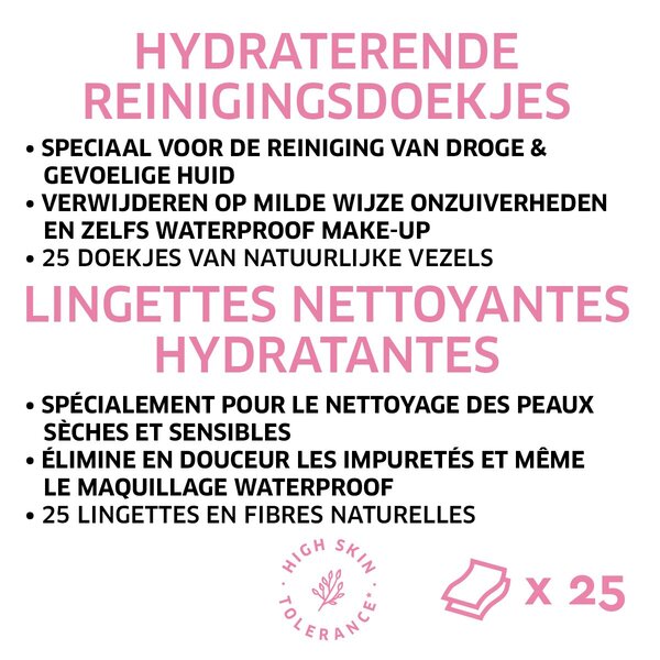 Diadermine kosteuttavat puhdistuspyyhkeet<br>25 kpl - Kuivalle ja herkälle iholle