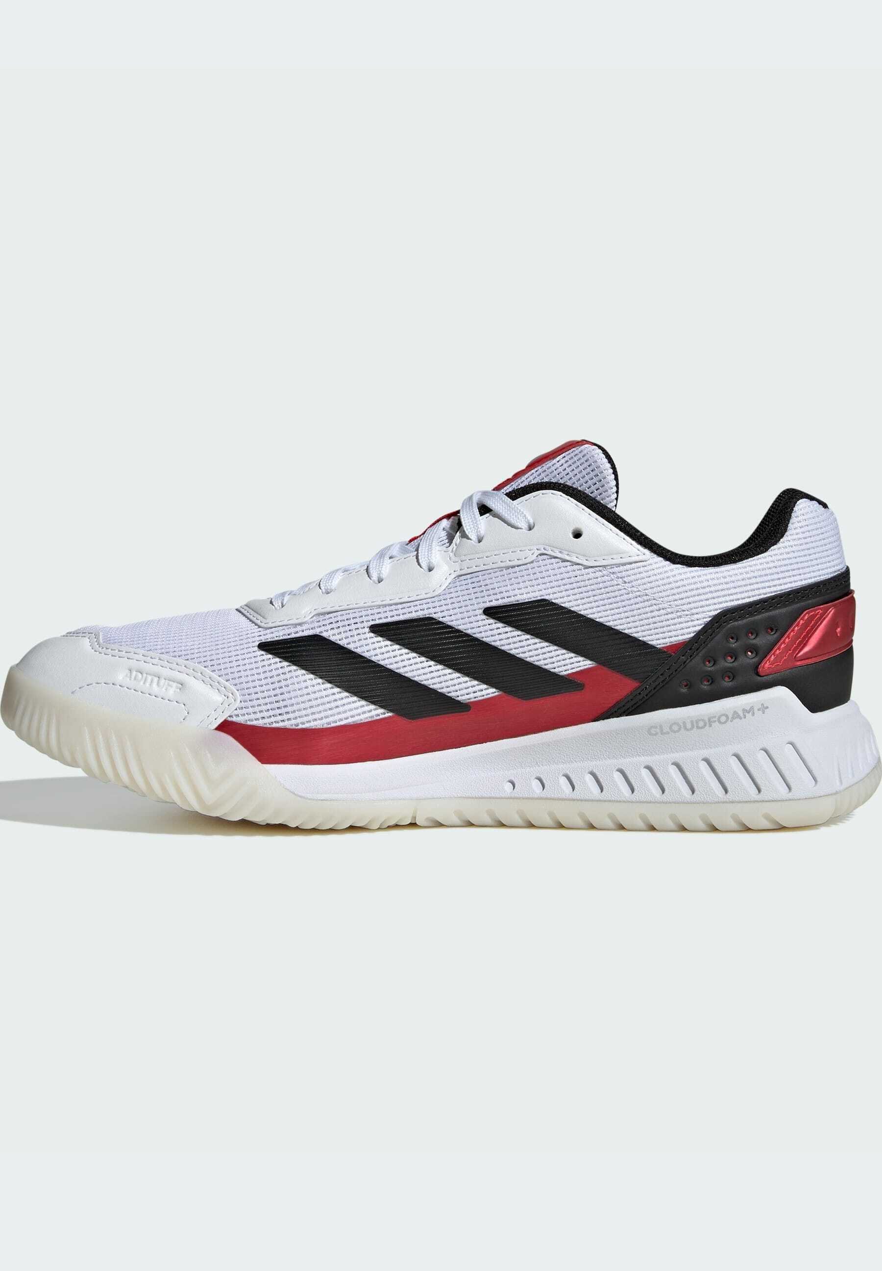 adidas Performance COURTQUICK PADEL - Chaussures de padel - blanc nuage, noir, rouge vif
