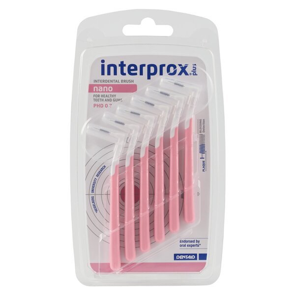 Interprox Plus Nano Pink interdentalna četkica, roze, 6 komada