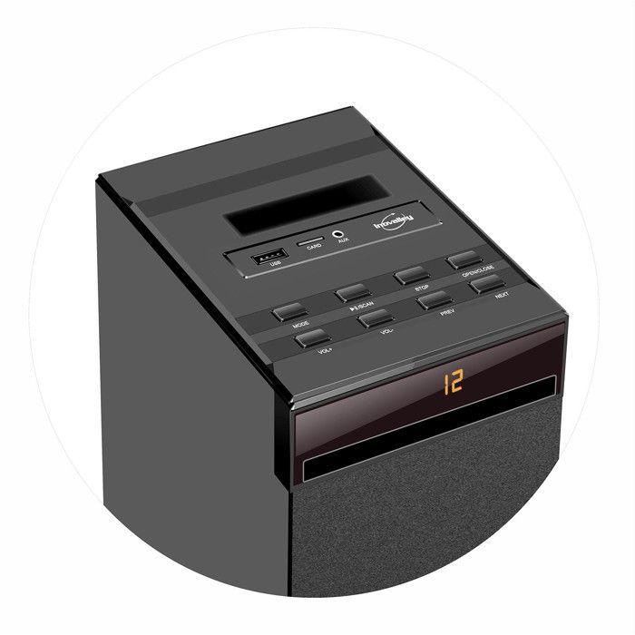 Tour de son noire avec lecteur CD, Bluetooth, FM et USB, 60W + télécommande HP32-CD