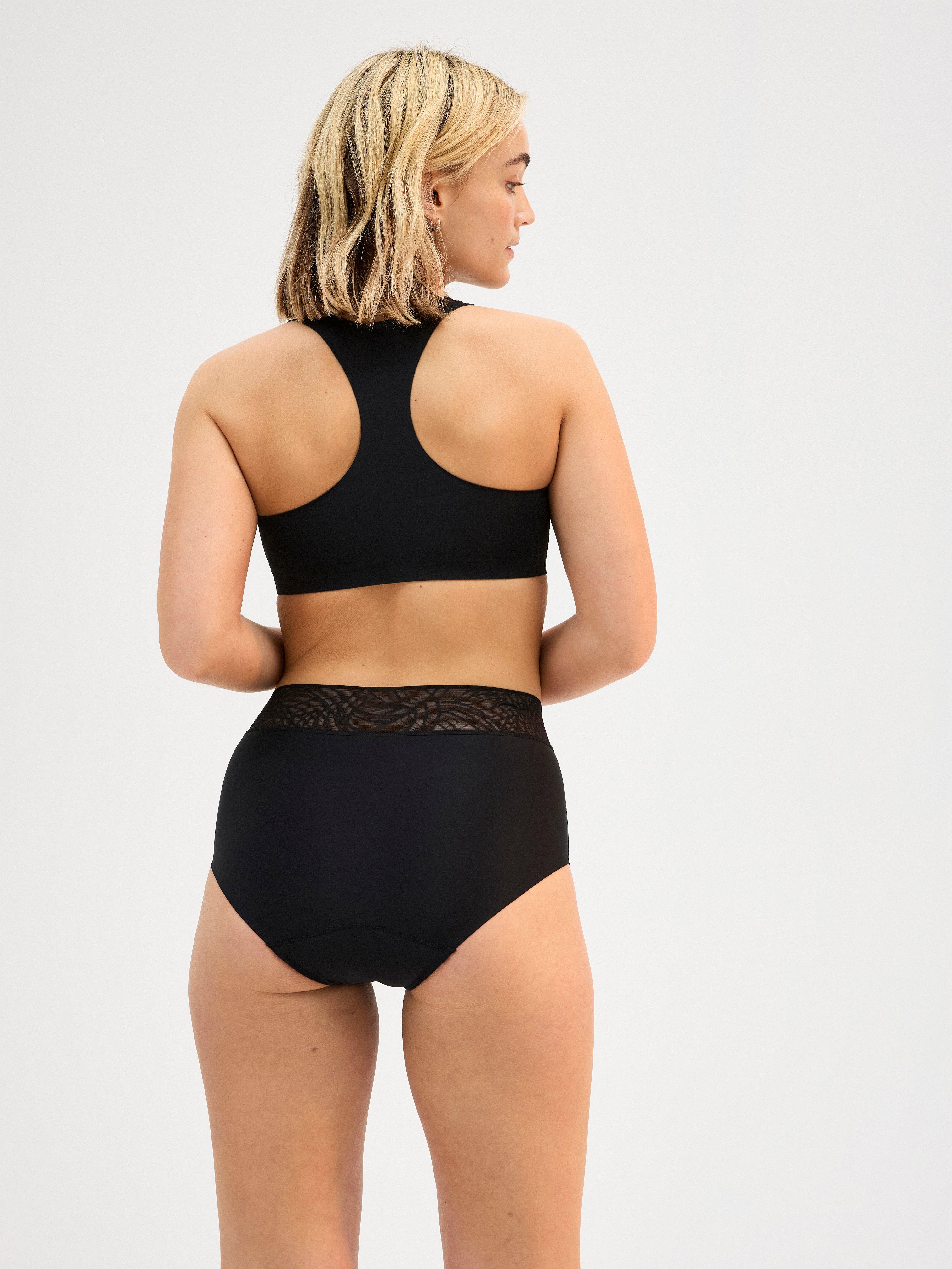 Høyabsorberende menstruser – høy midje – Female Engineering Black