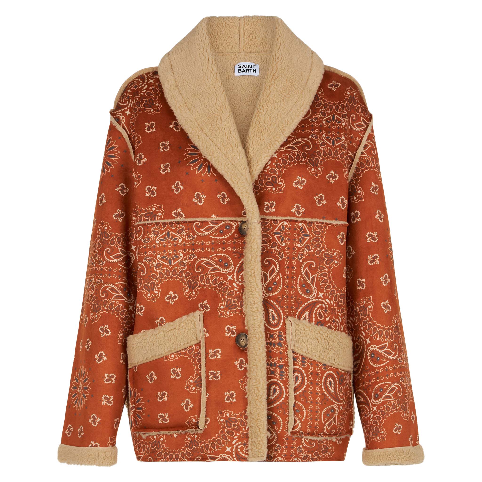 Veste réversible en peau lainée pour femme