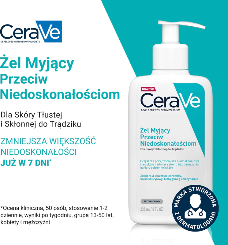 CeraVe Blemish Control Cleanser is een reinigingsgel die helpt bij het bestrijden van onzuiverheden in de acnegevoelige huid.