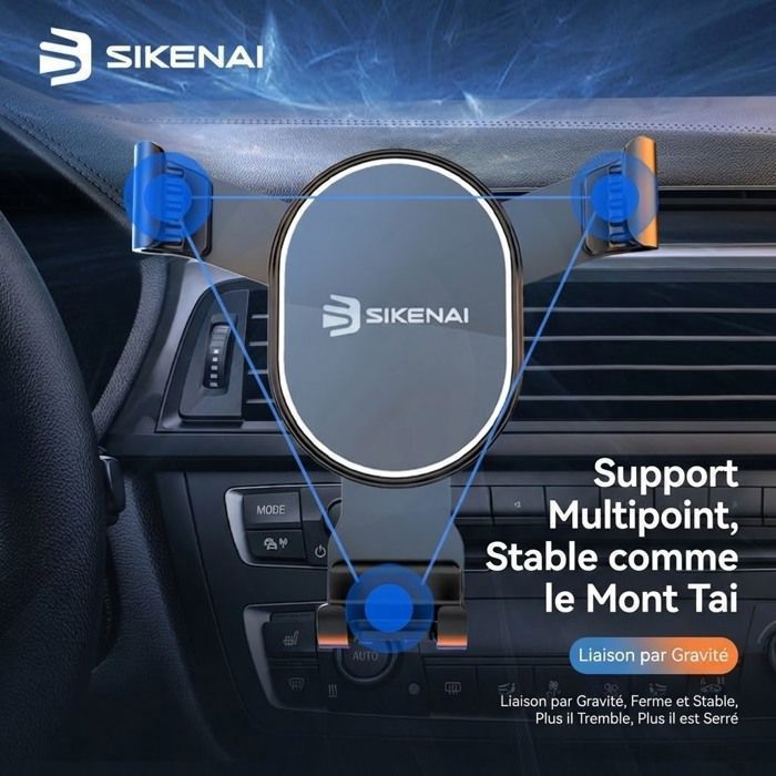 Support Téléphone voiture, SIKENAI,support de gravité de voiture-Rotation 360° Universel