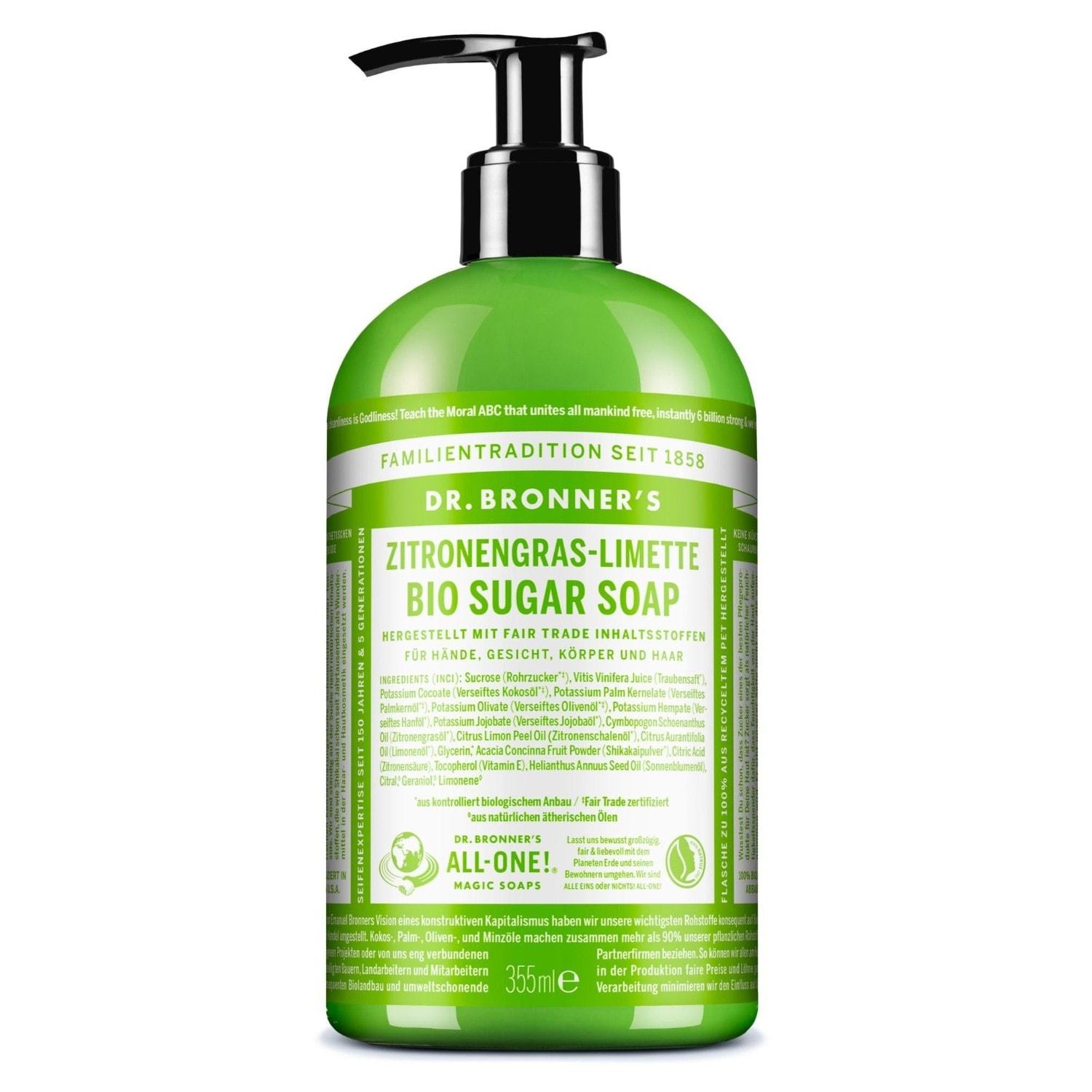 Dr. Bronner's Duschgel citronzāles Limette Bio-Zuckerseife - 355 ml