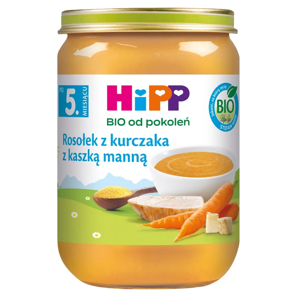 Hipp Obiad BIORosół z Kurczaka z Kaszą Manną Po 5 Miesiącu
